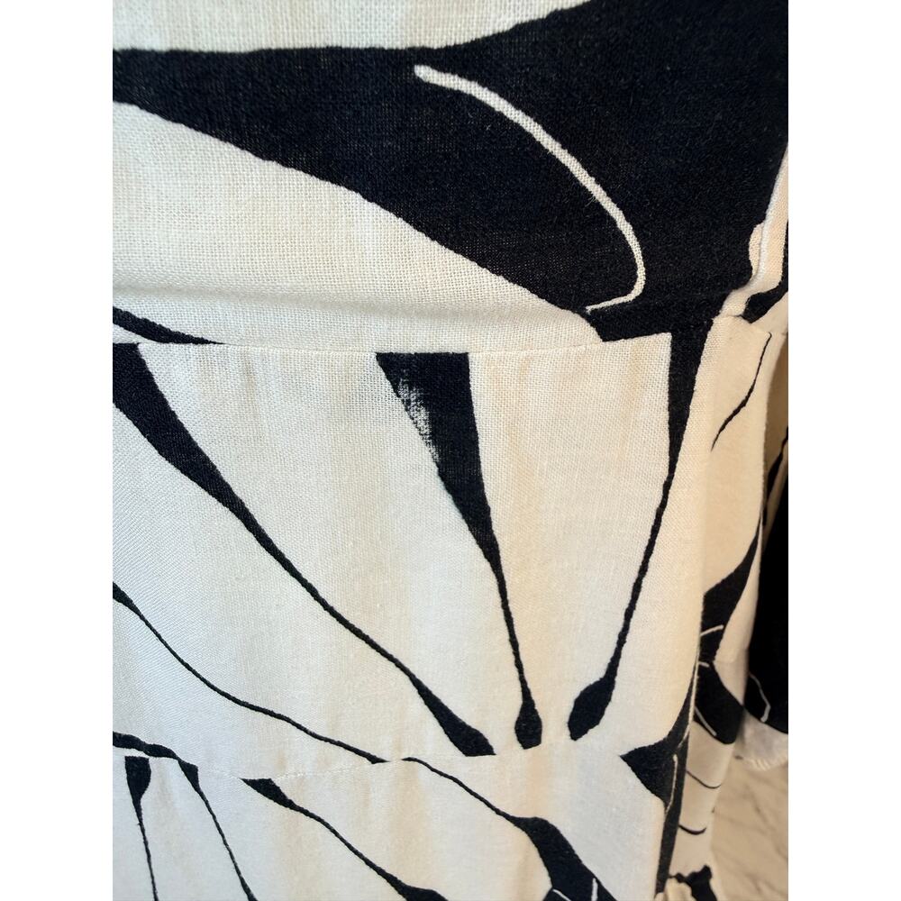 FARM Rio Cutout Tiered Linen Maxi Dress Tropical Boho Sz L - Picture 6 of 10